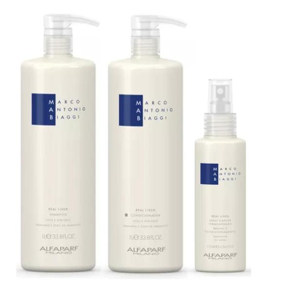 Imagem de Real Liss Mab Shampoo, Condicionador E Spray Antifrizz Alfaparf