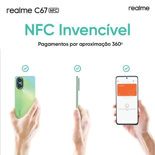 Imagem de Realme C67 NFC 108MP, 256GB + 16GB RAM, Tela 6.74", IPX54, Resistente à Água e Impacto  Lançamento 2024