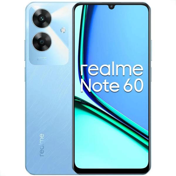 Realme Note 60 Celular 4G 128GB 4GB RAM azul Câmera Full HD com Abertura f1.8