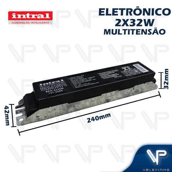 Imagem de Reator eletrônico intral p/lâmpada fluorescente 2x32w multitensão reh kit10