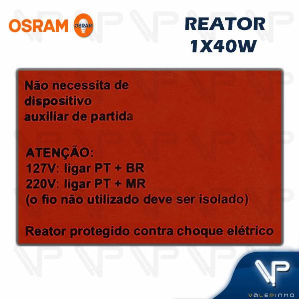 Imagem de REATOR ELETRÔNICO OSRAM P/LÂMPADA FLUORESCENTE 1x40WxBIV EZ-A  KIT10