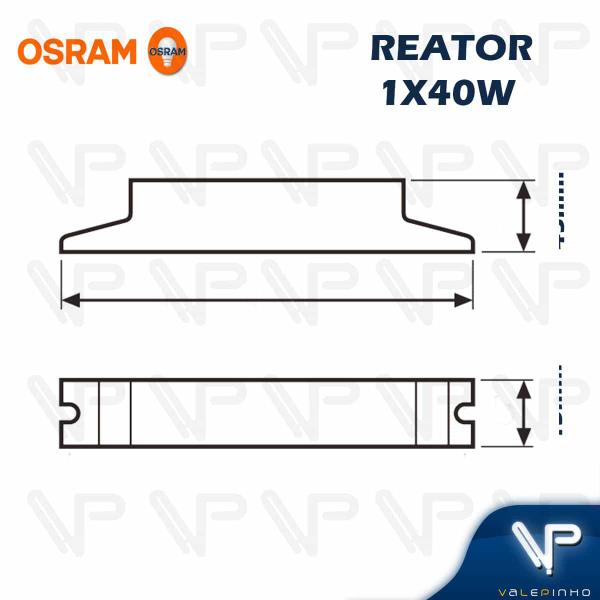 Imagem de REATOR ELETRÔNICO OSRAM P/LÂMPADA FLUORESCENTE 1x40WxBIV EZ-A  KIT50