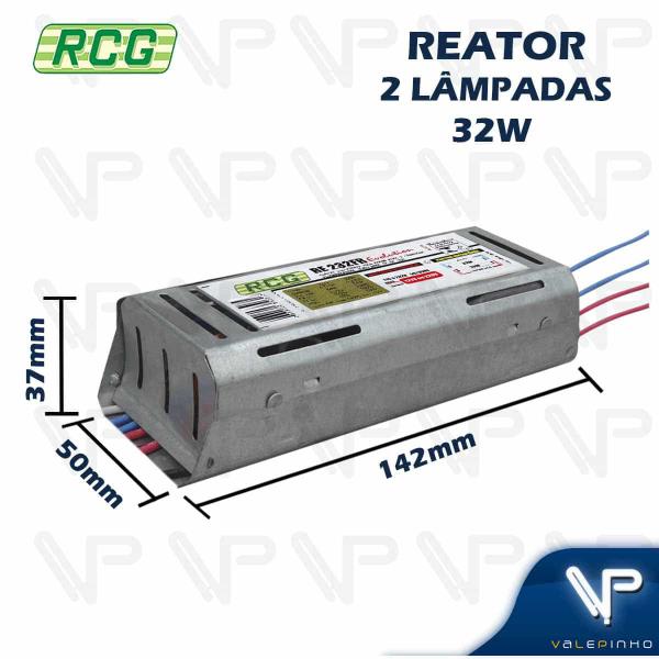 Imagem de Reator eletrônico para lâmpada fluorescente 2x32w bivolt kit20