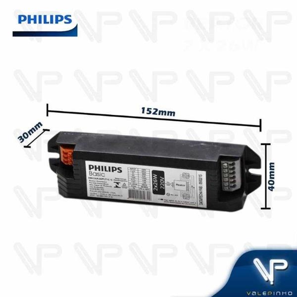 Imagem de REATOR ELETRÔNICO PHILIPS P/LÂMPADA COMPACTA 2x26W 220V PLT/C