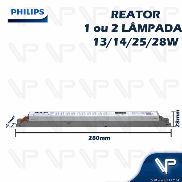 Imagem de REATOR ELETRÔNICO PHILIPS P/LÂMPADA FLUORESCENTE 1/2x14W 28W MULTITENSÃO