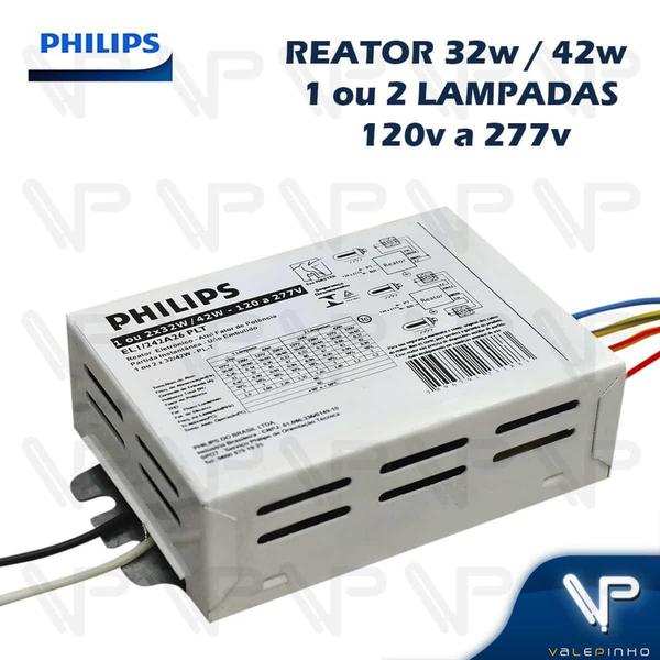 Imagem de REATOR ELETRÔNICO PHILIPS P/LÂMPADA FLUORESCENTE 1/2x32W/42W MULTITENSÃO