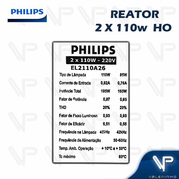 Imagem de REATOR ELETRÔNICO PHILIPS P/LÂMPADA FLUORESCENTE 2x110W 220V