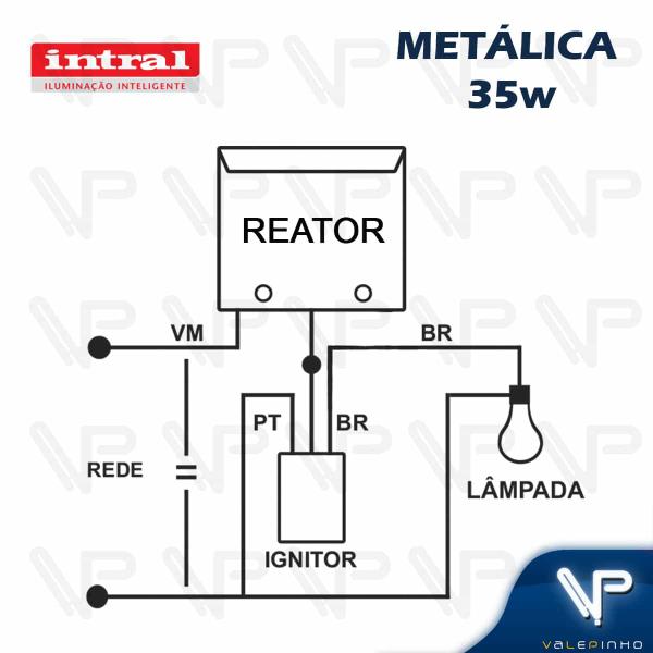 Imagem de Reator intral para lâmpada vapor metálico 35w 220v(uso interno) 01618 kit5