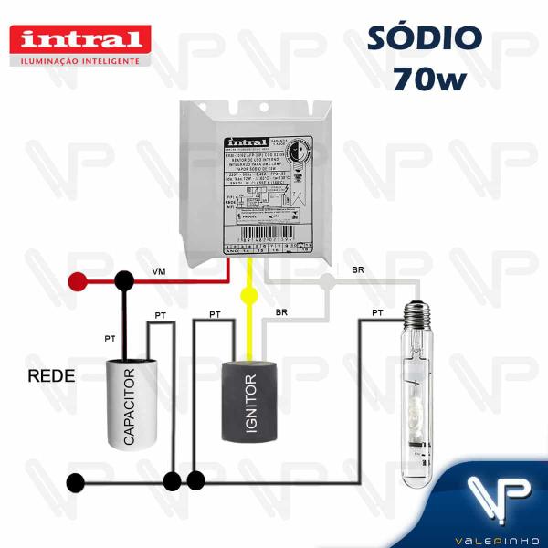 Imagem de Reator intral para lâmpada vapor sódio   70w 220v(uso interno) 02359 kit4