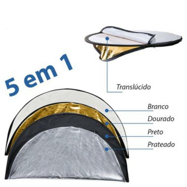 Rebatedor Refletor Luz Fotográfico 104cm 5 em 1 Dobrável com Bolsa 867 - Lorben Imagem de Rebatedor Refletor Luz Fotográfico 104cm 5 em 1 Dobrável com Bolsa 867 - Lorben