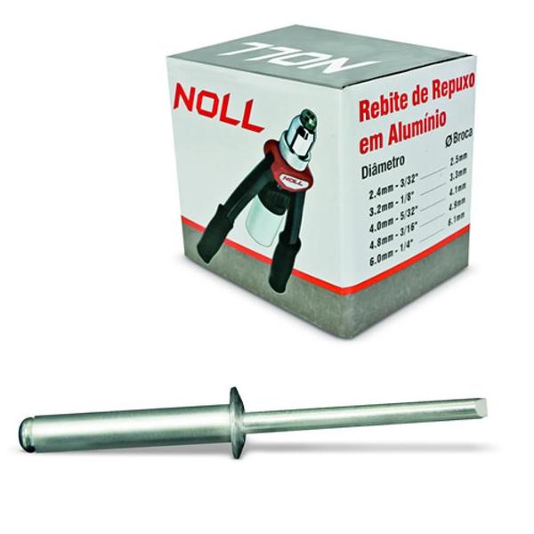 Imagem de Rebite de Repuxo Alumínio 4,0 x 12mm 1000 Peças - Noll