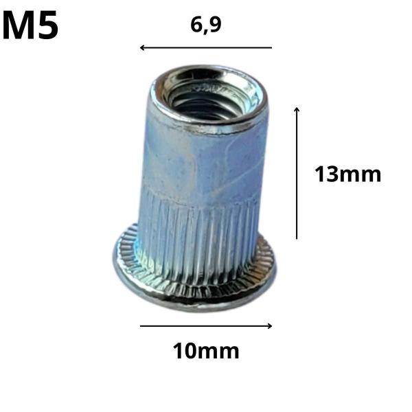 Imagem de Rebite Rosca Popnut Arrebite M5 M6 Kit 100 Peças