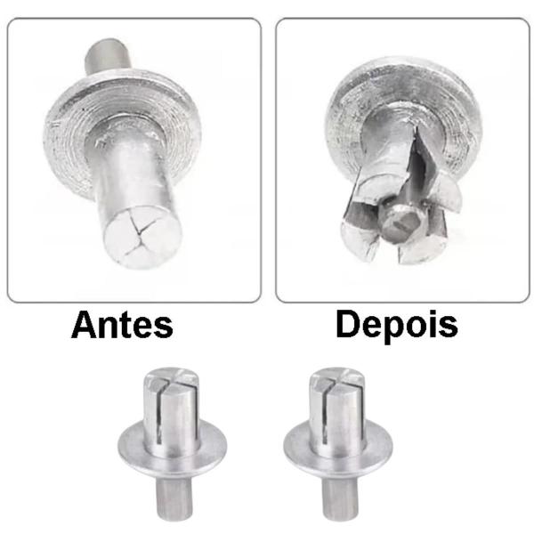 Imagem de Rebites Fixadores Grampos Em Aluminio 9Mm - Kit 100 Peças