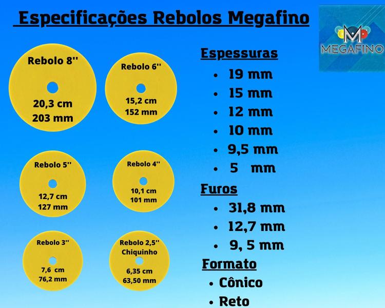 Imagem de Rebolo Afiar Baixa Rotacao 6'' X 12,7 X 19Mm Reto G.100