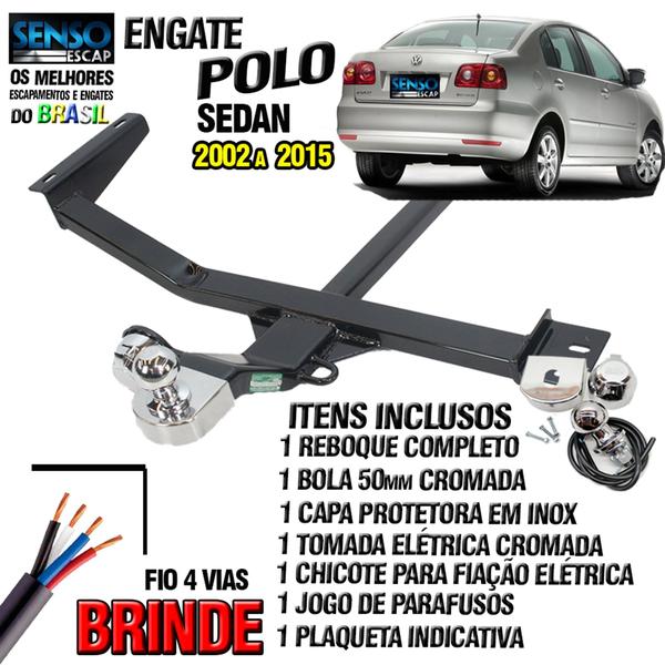 Imagem de Reboque Engate Rabicho Reforçado Polo Sedan 2002 A 2015