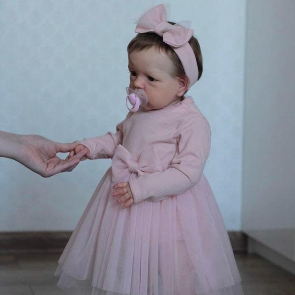 Imagem de Reborn Baby Doll Anano, menina recém-nascida realista de 60 cm com acesso.