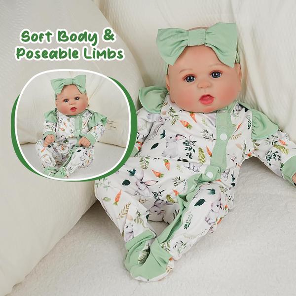 Imagem de Reborn Baby Doll BABESIDE Lifelike Girl 50 cm com roupas para maiores de 3 anos