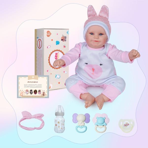 Imagem de Reborn Baby Doll BABESIDE Smiling 50 cm Realistic Vinyl Girl