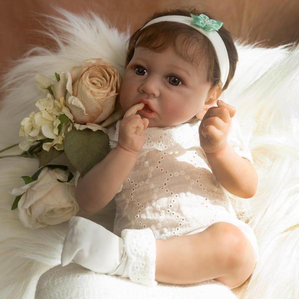 Imagem de Reborn Baby Doll KSBD Saskia Replica 49 cm com acessórios