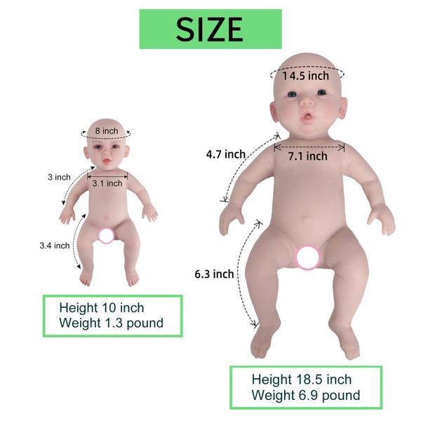 Imagem de Reborn Baby Doll LCUPPON, corpo de silicone completo de 47 cm para crianças