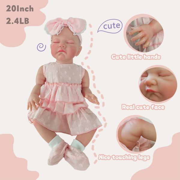 Imagem de Reborn Baby Doll XSWPL, vinil macio realista de 20 cm com acessórios