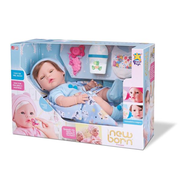 Imagem de Reborn Menino Premium mamadeira mágica chupeta LED Divertoys