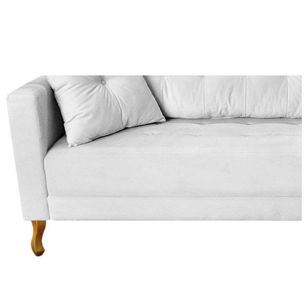 Imagem de Recamier Azura 140cm com Almofada Lado Direito Suede Branco - Amarena Móveis