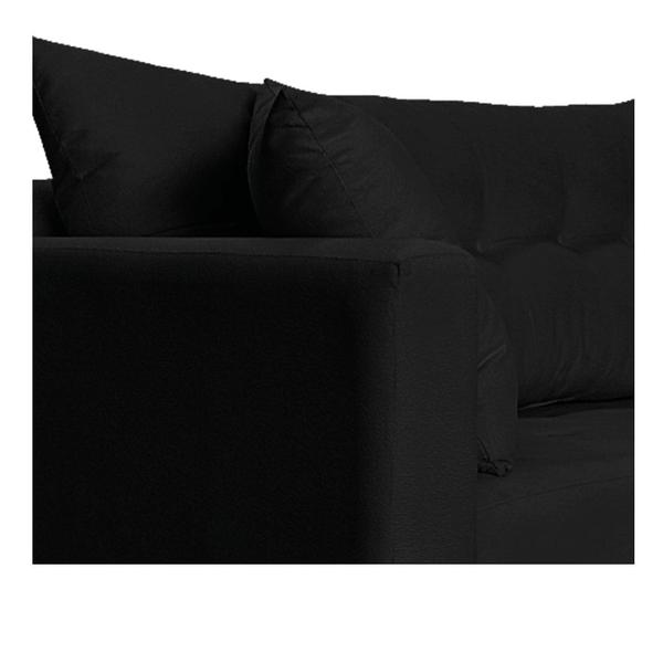 Imagem de Recamier Azura 140cm com Almofada Lado Direito Suede Preto - Amarena Móveis