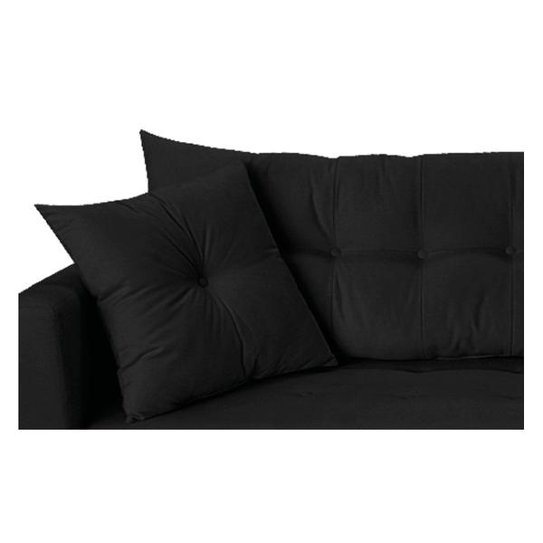 Imagem de Recamier Azura 140cm com Almofada Lado Direito Suede Preto - Amarena Móveis