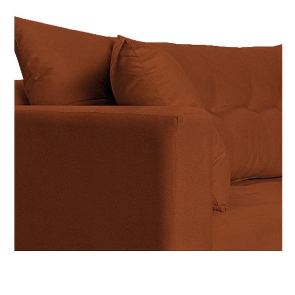 Imagem de Recamier Azura 140cm com Almofada Lado Direito Suede Terracota - Amarena Móveis