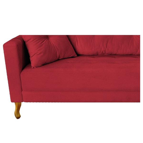 Imagem de Recamier Azura 140cm com Almofada Lado Direito Suede Vermelho - Amarena Móveis