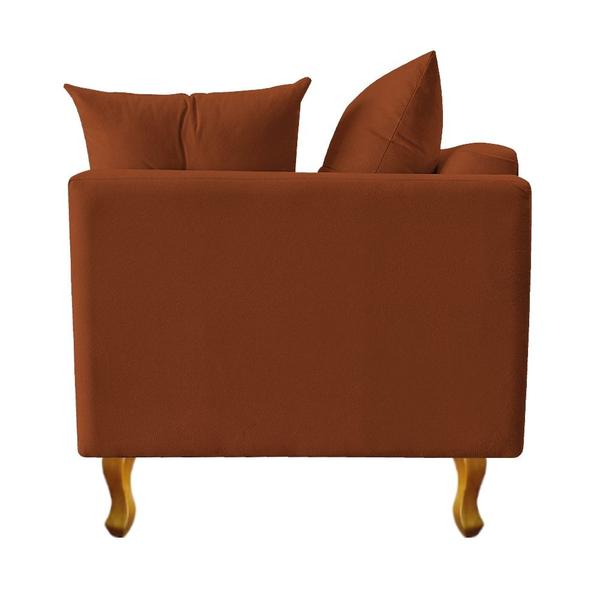 Imagem de Recamier Azura  140cm com Almofada Lado Esquerdo Suede Terracota - Amarena Móveis