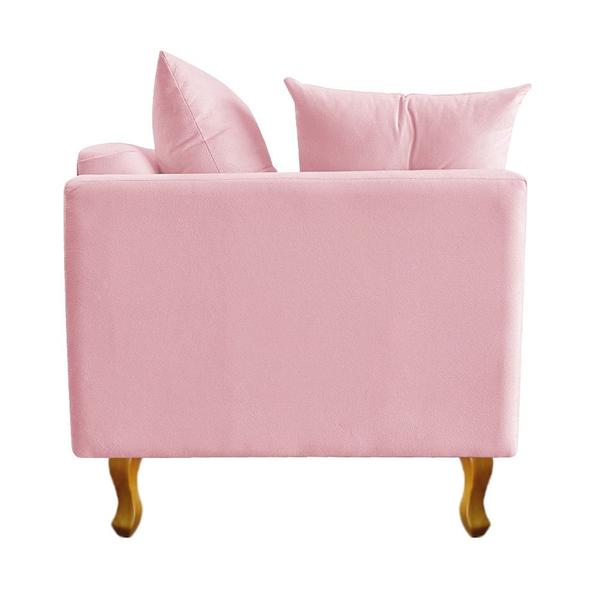 Imagem de Recamier Azura 160cm com Almofada Lado Direito Suede Rosa Bebê - Amarena Móveis