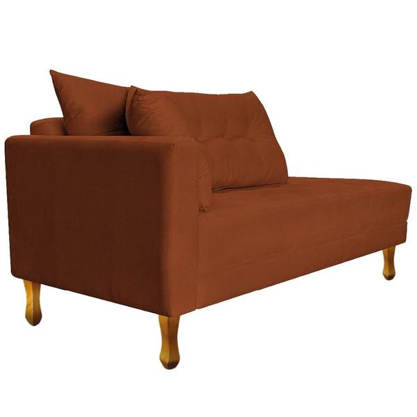 Imagem de Recamier Azura  160cm com Almofada Lado Direito Suede Terracota - Amarena Móveis