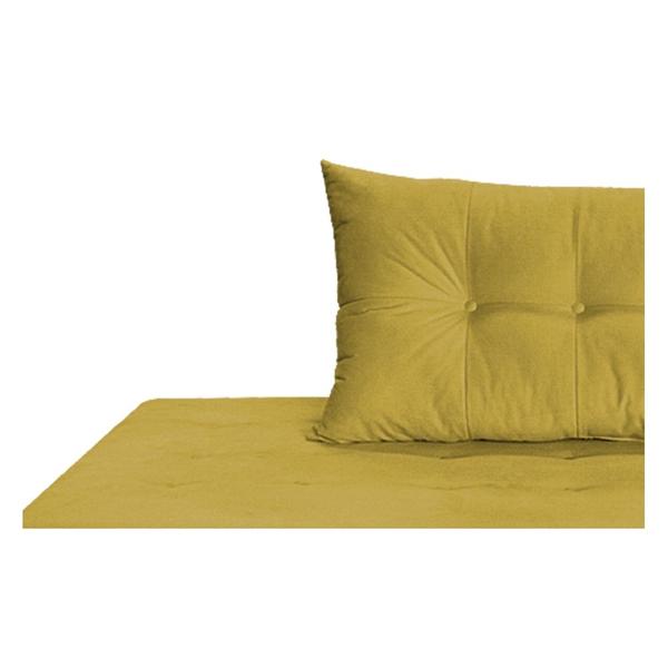 Imagem de Recamier Azura  160cm com Almofada Lado Esquerdo Suede Amarelo - Amarena Móveis