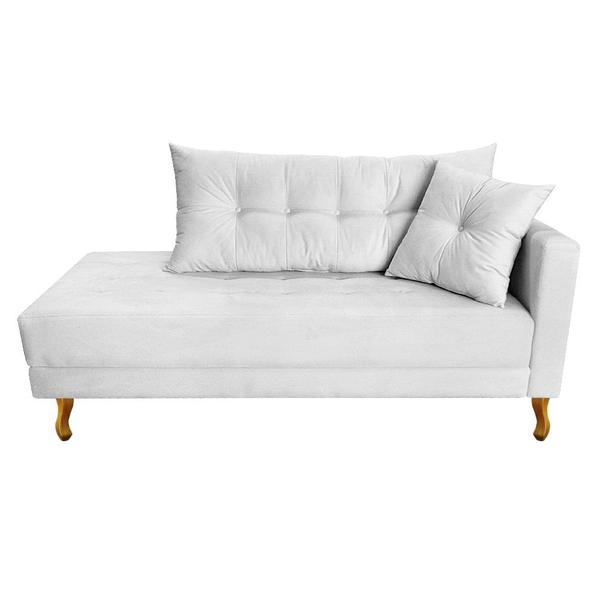 Imagem de Recamier Azura  160cm com Almofada Lado Esquerdo Suede Branco - Amarena Móveis