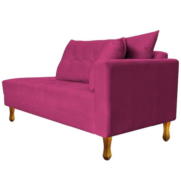 Imagem de Recamier Azura  160cm com Almofada Lado Esquerdo Suede Pink - Amarena Móveis