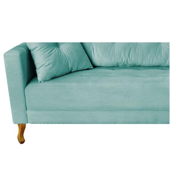 Imagem de Recamier Azura 185cm com Almofada Lado Direito Suede Azul Tiffany - Amarena Móveis