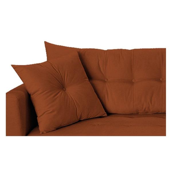 Imagem de Recamier Azura  185cm com Almofada Lado Direito Suede Terracota - Amarena Móveis