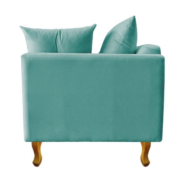 Imagem de Recamier Azura 185cm com Almofada Lado Esquerdo Suede Azul Tiffany - Amarena Móveis