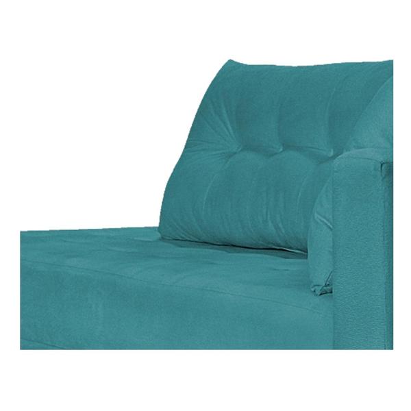 Imagem de Recamier Azura 185cm com Almofada Lado Esquerdo Suede Azul Turquesa - Amarena Móveis