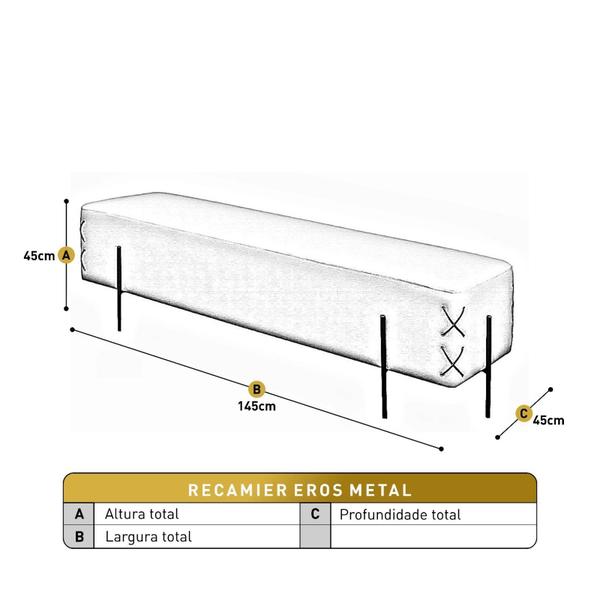Imagem de Recamier Banco Luxo Eros Sala de Estar