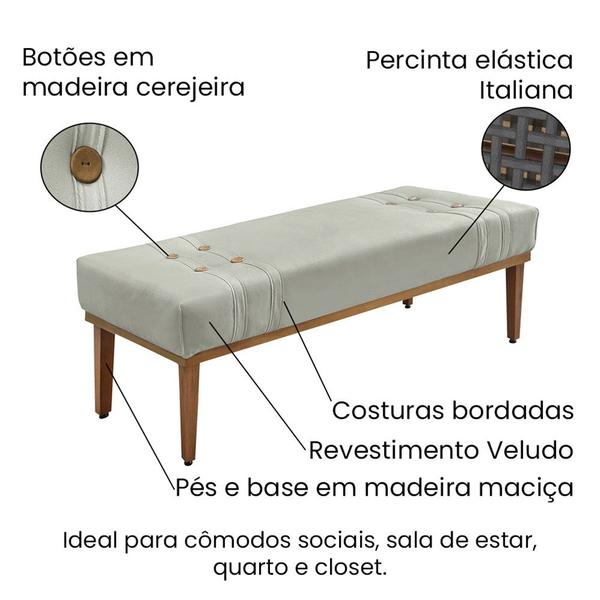 Imagem de Recamier Banqueta Divã Quarto Casal Banco Estofado 1,4 M - Artemis