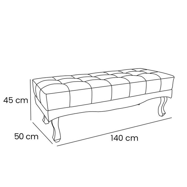 Imagem de Recamier Banqueta Divã Quarto Casal Banco Estofado 1,4 M - Europe