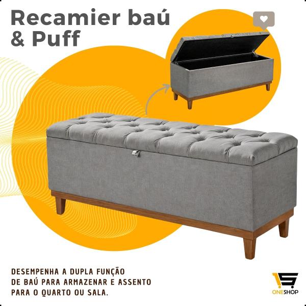 Imagem de Recamier Baú Articulado Paris Decorativo Moderno Compacto Para Quarto Cores