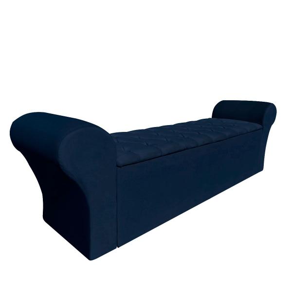 Imagem de Recamier Baú Calçadeira Chaise Quarto King 195cm Madrid