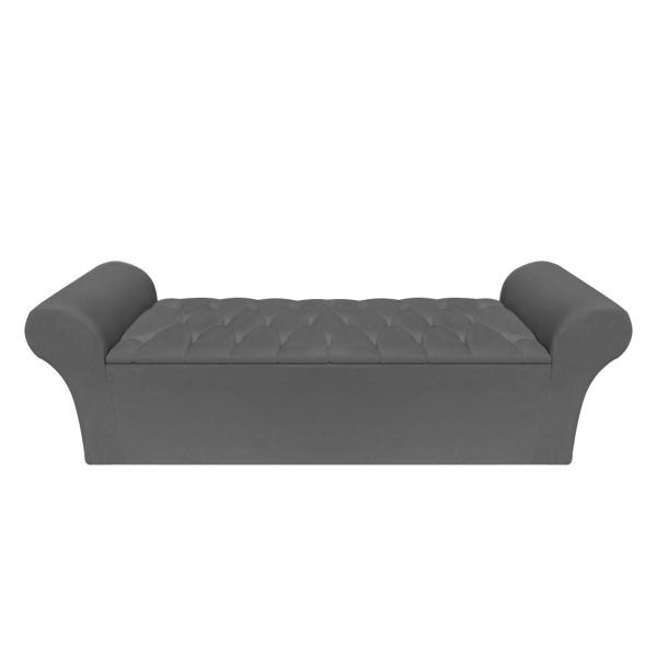 Imagem de Recamier Baú Calçadeira Chaise Quarto Solteiro 90cm Barcelona