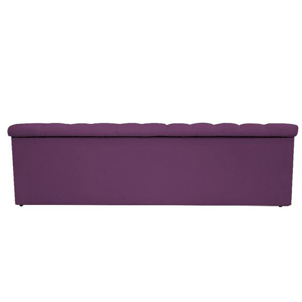 Imagem de Recamier Baú Estofada Mel 160 cm Queen Size Com Capitonê Suede Roxo - ADJ Decor