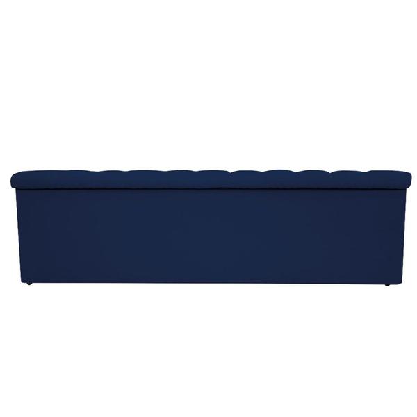 Imagem de Recamier Baú Estofada Mel 195 cm King Size Com Capitonê Suede Azul Marinho - ADJ Decor