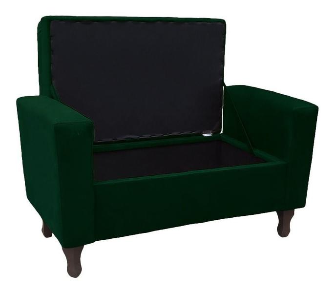 Imagem de Recamier Baú Félix 90cm Suede Verde